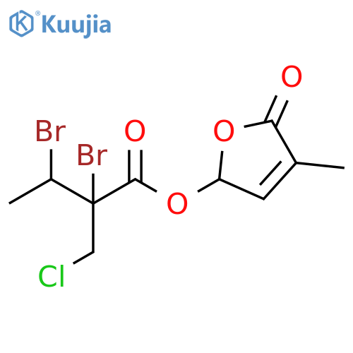 Butanoic acid, 2,3-dibromo-2-(chloromethyl)-,2,5-dihydro-4-methyl-5-oxo-2-furanyl ester structure