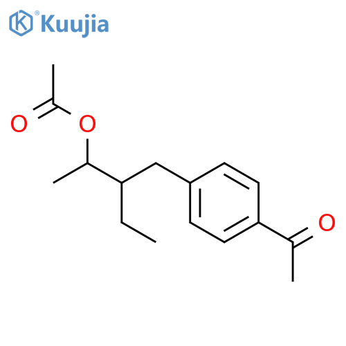 Ethanone, 1-[4-[3-(acetyloxy)-2-ethylbutyl]phenyl]- structure