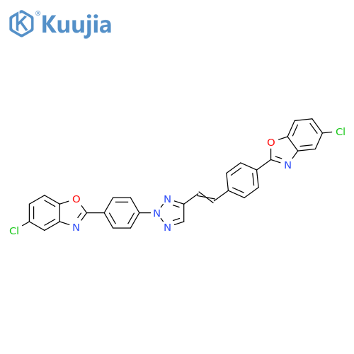 Benzoxazole,5-chloro-2-[4-[4-[2-[4-(5-chloro-2-benzoxazolyl)phenyl]ethenyl]-2H-1,2,3-triazol-2-yl]phenyl]- structure