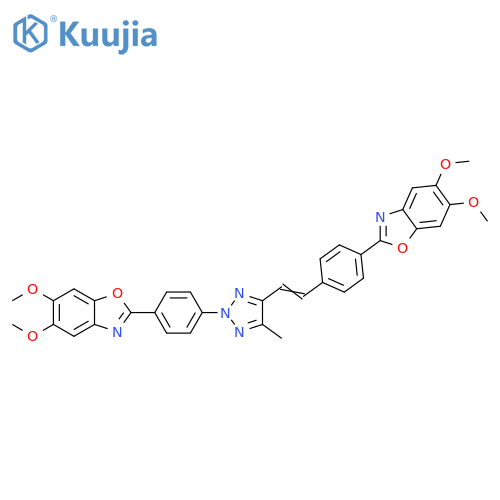 Benzoxazole,2-[4-[4-[2-[4-(5,6-dimethoxy-2-benzoxazolyl)phenyl]ethenyl]-5-methyl-2H-1,2,3-triazol-2-yl]phenyl]-5,6-dimethoxy- structure