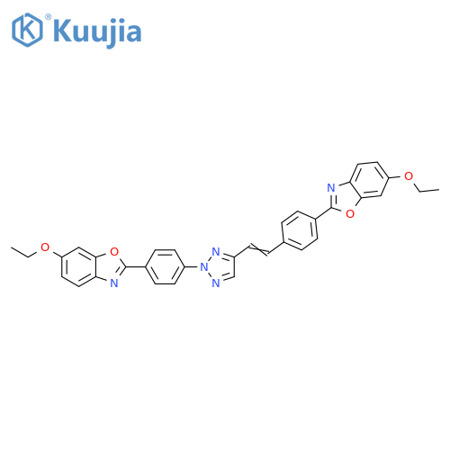 Benzoxazole,6-ethoxy-2-[4-[4-[2-[4-(6-ethoxy-2-benzoxazolyl)phenyl]ethenyl]-2H-1,2,3-triazol-2-yl]phenyl]- structure
