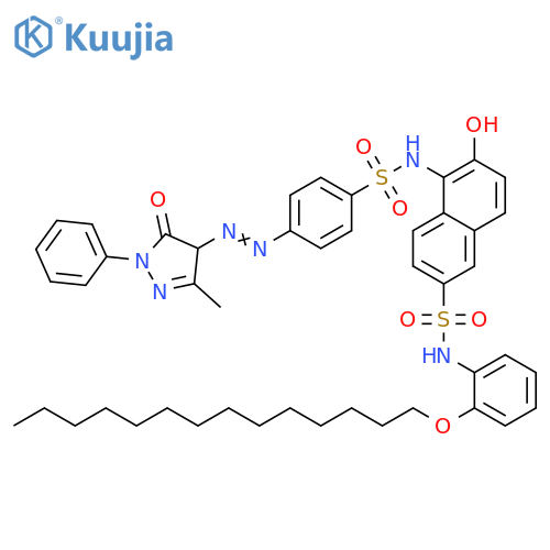 2-Naphthalenesulfonamide,5-[[[4-[(4,5-dihydro-3-methyl-5-oxo-1-phenyl-1H-pyrazol-4-yl)azo]phenyl]sulfonyl]amino]-6-hydroxy-N-[2-(tetradecyloxy)phenyl]- structure