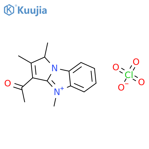 1H-PYRROLO[1,2-A]BENZIMIDAZOLIUM, 3-ACETYL-1,2,4-TRIMETHYL-, PERCHLORATE structure