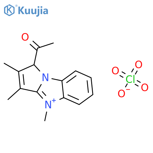 1H-Pyrrolo[1,2-a]benzimidazolium, 1-acetyl-2,3,4-trimethyl-, perchlorate structure