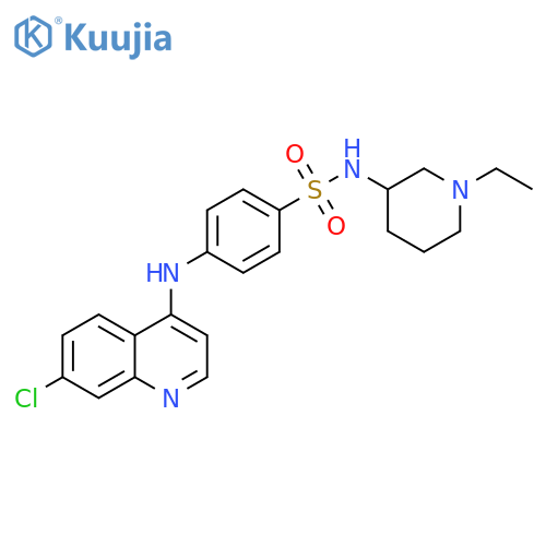 Benzenesulfonamide,4-[(7-chloro-4-quinolinyl)amino]-N-(1-ethyl-3-piperidinyl)- structure
