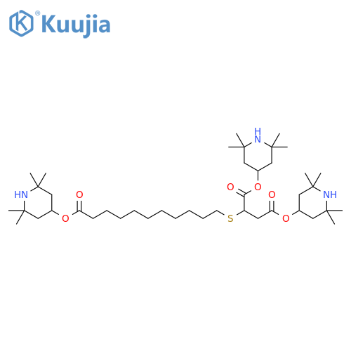 Butanedioic acid,[[11-oxo-11-[(2,2,6,6-tetramethyl-4-piperidinyl)oxy]undecyl]thio]-,bis(2,2,6,6-tetramethyl-4-piperidinyl) ester structure
