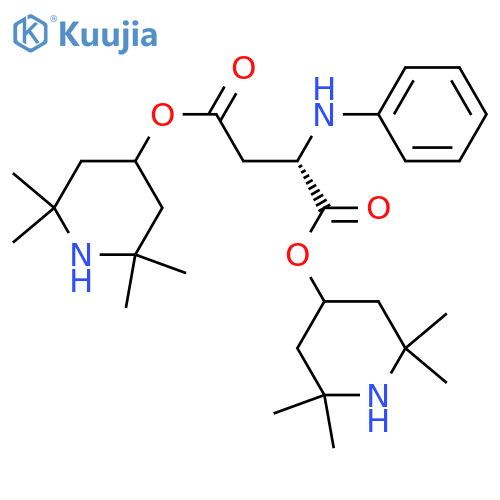 L-Aspartic acid, N-phenyl-, bis(2,2,6,6-tetramethyl-4-piperidinyl) ester structure