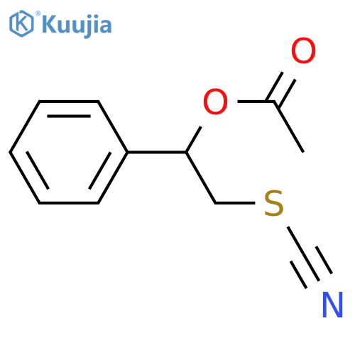 Thiocyanic acid, 2-(acetyloxy)-2-phenylethyl ester structure
