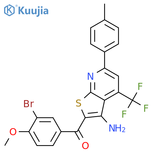 2-(3-bromo-4-methoxybenzoyl)-6-(4-methylphenyl)-4-(trifluoromethyl)thieno2,3-bpyridin-3-amine structure