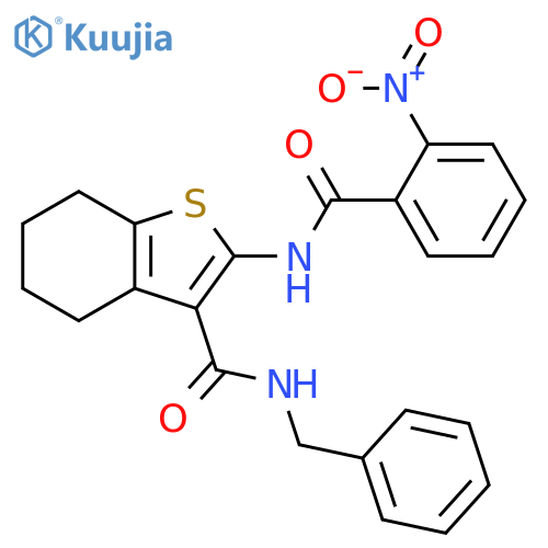 N-benzyl-2-(2-nitrobenzamido)-4,5,6,7-tetrahydro-1-benzothiophene-3-carboxamide structure