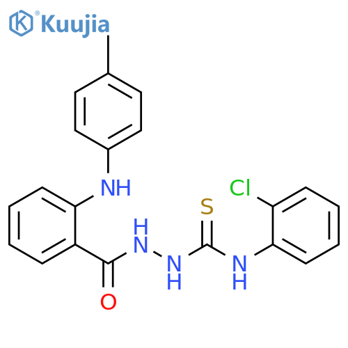 Benzoic acid, 2-[(4-methylphenyl)amino]-,2-[[(2-chlorophenyl)amino]thioxomethyl]hydrazide structure