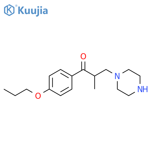 1-Propanone, 2-methyl-3-(1-piperazinyl)-1-(4-propoxyphenyl)- structure