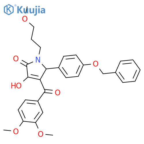 <br>5-(4-(Benzyloxy)phenyl)-4-(3,4-dimethoxybenzoyl)-3-hydroxy-1-(3-methoxyprop yl)-1H-pyrrol-2(5H)-one structure