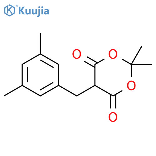 1,3-Dioxane-4,6-dione, 5-[(3,5-dimethylphenyl)methyl]-2,2-dimethyl- structure