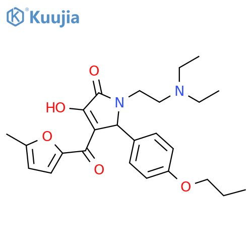 1-2-(diethylamino)ethyl-3-hydroxy-4-(5-methylfuran-2-carbonyl)-5-(4-propoxyphenyl)-2,5-dihydro-1H-pyrrol-2-one structure