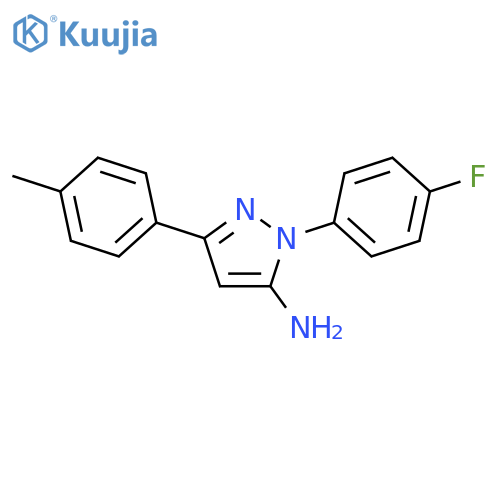 1-(4-FLUOROPHENYL)-3-(4-METHYLPHENYL)-1H-PYRAZOL-5-AMINE structure