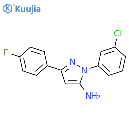 1-(3-CHLOROPHENYL)-3-(4-FLUOROPHENYL)-1H-PYRAZOL-5-AMINE structure