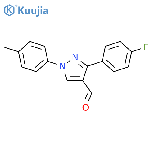 3-(4-FLUOROPHENYL)-1-P-TOLYL-1H-PYRAZOLE-4-CARBALDEHYDE structure