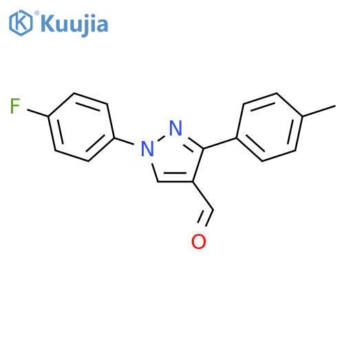1-(4-FLUOROPHENYL)-3-(4-METHYLPHENYL)-1H-PYRAZOLE-4-CARBALDEHYDE structure