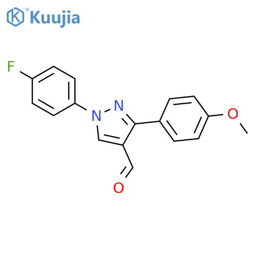 1-(4-FLUOROPHENYL)-3-(4-METHOXYPHENYL)-1H-PYRAZOLE-4-CARBALDEHYDE structure