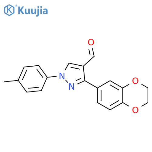 3-(2,3-DIHYDROBENZO[B][1,4]DIOXIN-6-YL)-1-P-TOLYL-1H-PYRAZOLE-4-CARBALDEHYDE structure