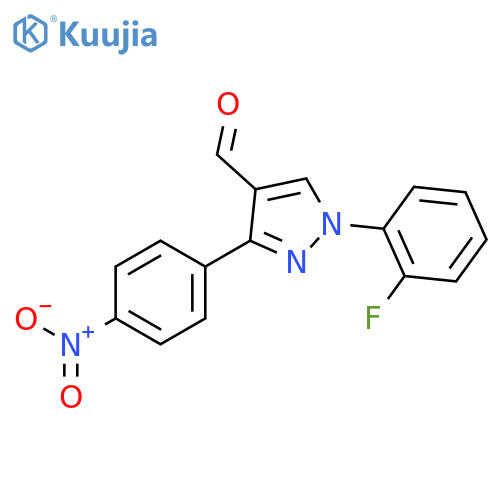 1-(2-fluorophenyl)-3-(4-nitrophenyl)-1h-pyrazole-4-carbaldehyde structure