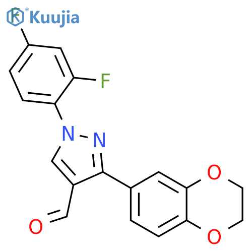 1-(2,4-DIFLUOROPHENYL)-3-(2,3-DIHYDROBENZO[B][1,4]DIOXIN-6-YL)-1H-PYRAZOLE-4-CARBALDEHYDE structure