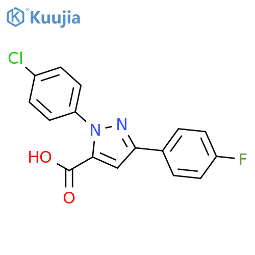 1-(4-CHLOROPHENYL)-3-(4-FLUOROPHENYL)-1H-PYRAZOLE-5-CARBOXYLIC ACID structure