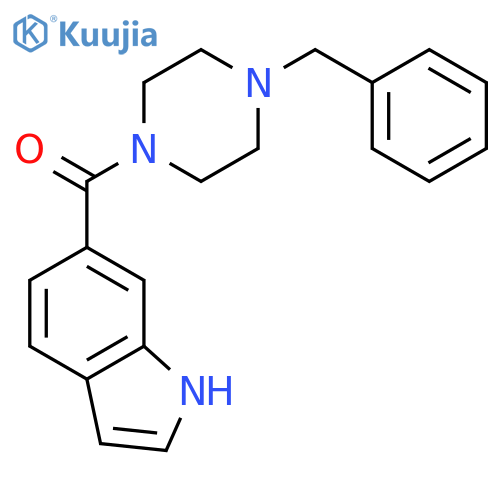 Piperazine, 1-(1H-indol-6-ylcarbonyl)-4-(phenylmethyl)- structure