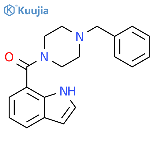 PIPERAZINE, 1-(1H-INDOL-7-YLCARBONYL)-4-(PHENYLMETHYL)- structure