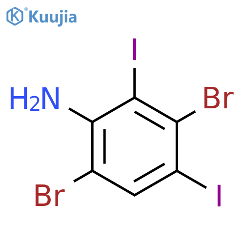Benzenamine, 3,6-dibromo-2,4-diiodo- structure