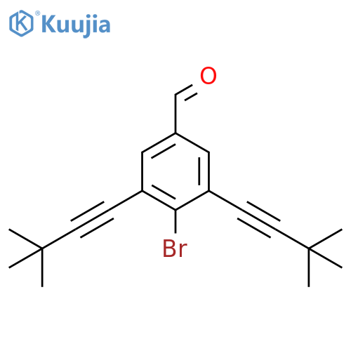 Benzaldehyde, 4-bromo-3,5-bis(3,3-dimethyl-1-butynyl)- structure
