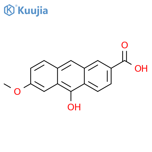 2-Anthracenecarboxylic acid, 10-hydroxy-6-methoxy- structure