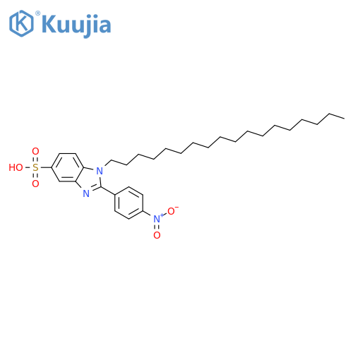 1H-Benzimidazole-5-sulfonicacid, 2-(4-nitrophenyl)-1-octadecyl- structure