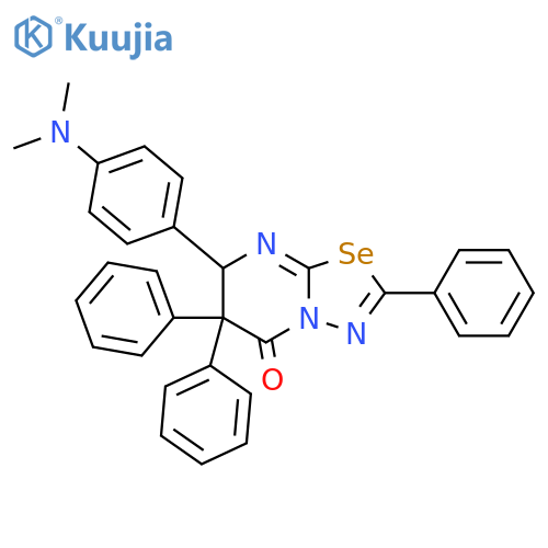 5H-1,3,4-Selenadiazolo[3,2-a]pyrimidin-5-one,7-[4-(dimethylamino)phenyl]-6,7-dihydro-2,6,6-triphenyl- structure