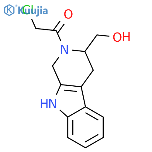 1H-Pyrido[3,4-b]indole-3-methanol, 2-(chloroacetyl)-2,3,4,9-tetrahydro- structure