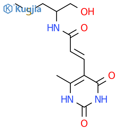 (2E)-N-{2-hydroxy-1-[(methylsulfanyl)methyl]ethyl}-3-(6-methyl-2,4-dioxo-1,2,3,4-tetrahydropyrimidin-5-yl)prop-2-enamide structure