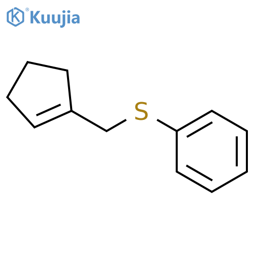 Benzene, [(1-cyclopenten-1-ylmethyl)thio]- structure
