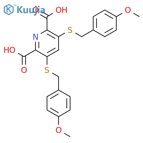 2,6-Pyridinedicarboxylic acid, 3,5-bis[[(4-methoxyphenyl)methyl]thio]- structure