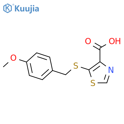 4-Thiazolecarboxylic acid, 5-[[(4-methoxyphenyl)methyl]thio]- structure