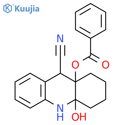 9-Acridinecarbonitrile,9a-(benzoyloxy)-1,2,3,4,4a,9,9a,10-octahydro-4a-hydroxy- structure