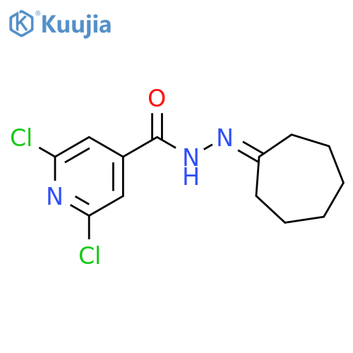 4-Pyridinecarboxylic acid, 2,6-dichloro-, cycloheptylidenehydrazide structure