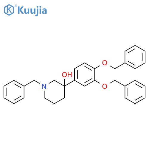 3-Piperidinol, 3-[3,4-bis(phenylmethoxy)phenyl]-1-(phenylmethyl)- structure