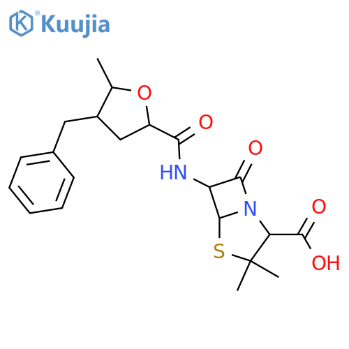 4-Thia-1-azabicyclo[3.2.0]heptane-2-carboxylic acid, 3,3-dimethyl-7-oxo-6-[[[tetrahydro-5-methyl-4-(phenylmethyl)-2-furanyl]carbonyl]amino]-, [2S-(2α,5α,6β)]- (9CI) structure