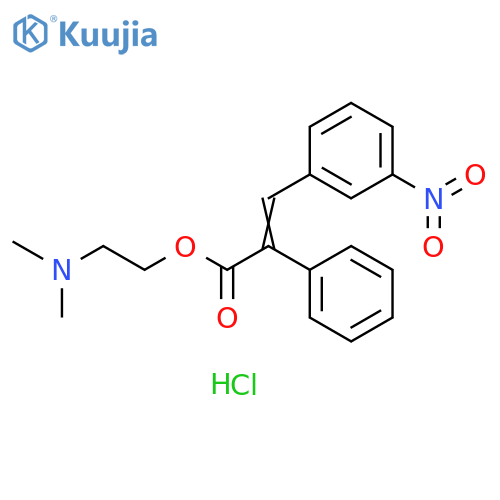 Benzeneacetic acid, α-[(3-nitrophenyl)methylene]-, 2-(dimethylamino)ethyl ester, hydrochloride (1:1) structure