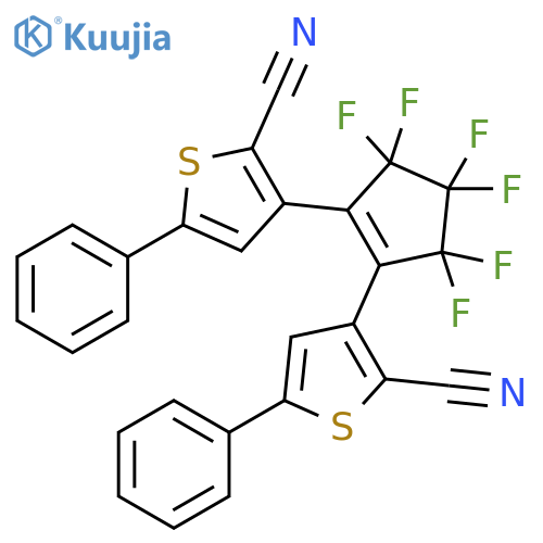 1,2-bis(2-cyano-5-phenyl-3-thienyl)perfluorocyclopentene structure