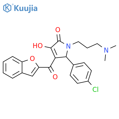 4-(1-benzofuran-2-carbonyl)-5-(4-chlorophenyl)-1-3-(dimethylamino)propyl-3-hydroxy-2,5-dihydro-1H-pyrrol-2-one structure