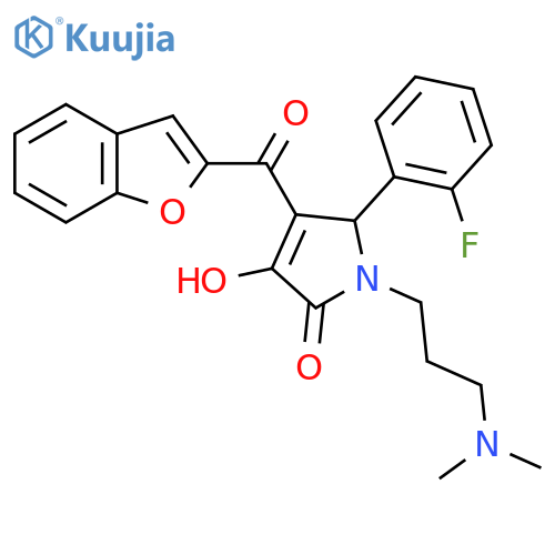 4-(1-benzofuran-2-carbonyl)-1-3-(dimethylamino)propyl-5-(2-fluorophenyl)-3-hydroxy-2,5-dihydro-1H-pyrrol-2-one structure