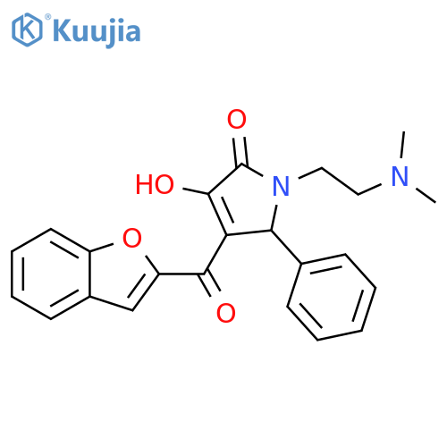 4-(1-benzofuran-2-carbonyl)-1-2-(dimethylamino)ethyl-3-hydroxy-5-phenyl-2,5-dihydro-1H-pyrrol-2-one structure
