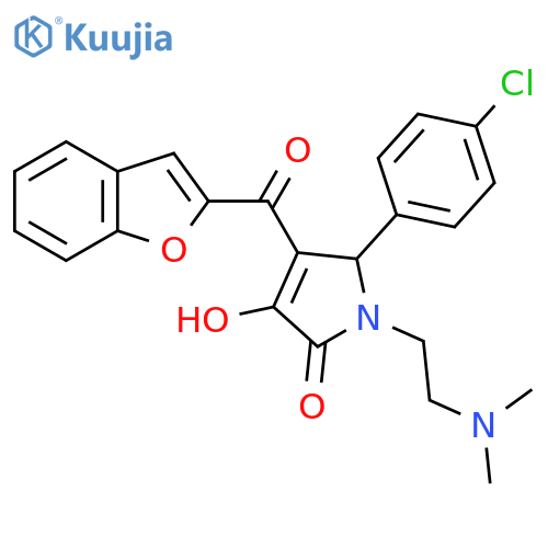 4-(1-benzofuran-2-carbonyl)-5-(4-chlorophenyl)-1-[2-(dimethylamino)ethyl]-3-hydroxy-2,5-dihydro-1H-pyrrol-2-one structure